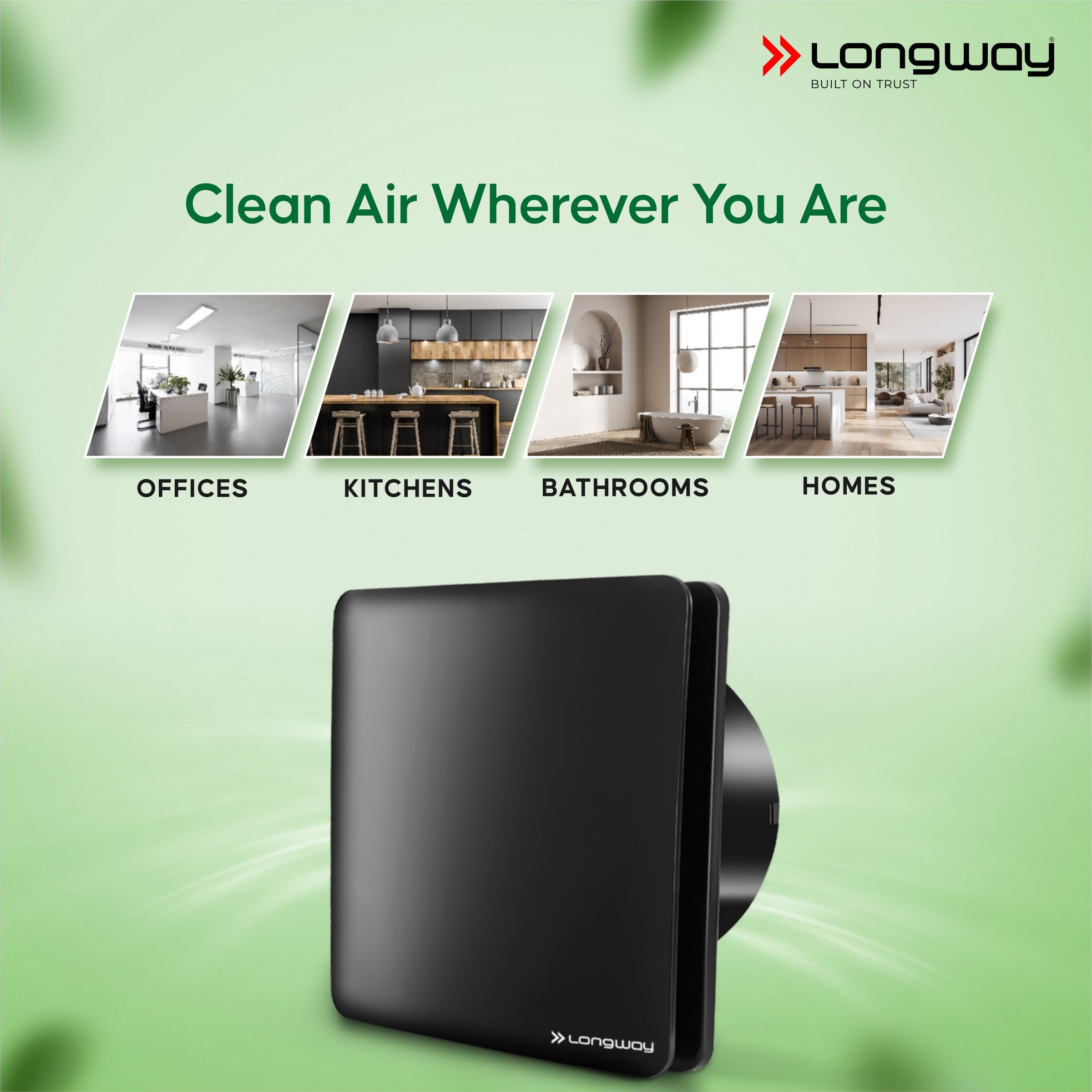 Longway FreshX 6 Inch 150 mm Energy Efficient Exhaust Fan | High Speed Powerful Motor | Noiseless Operation & Easy to Clean | Rust Proof |Suitable for Bathroom, Kitchen, Office | 2 Years Warranty