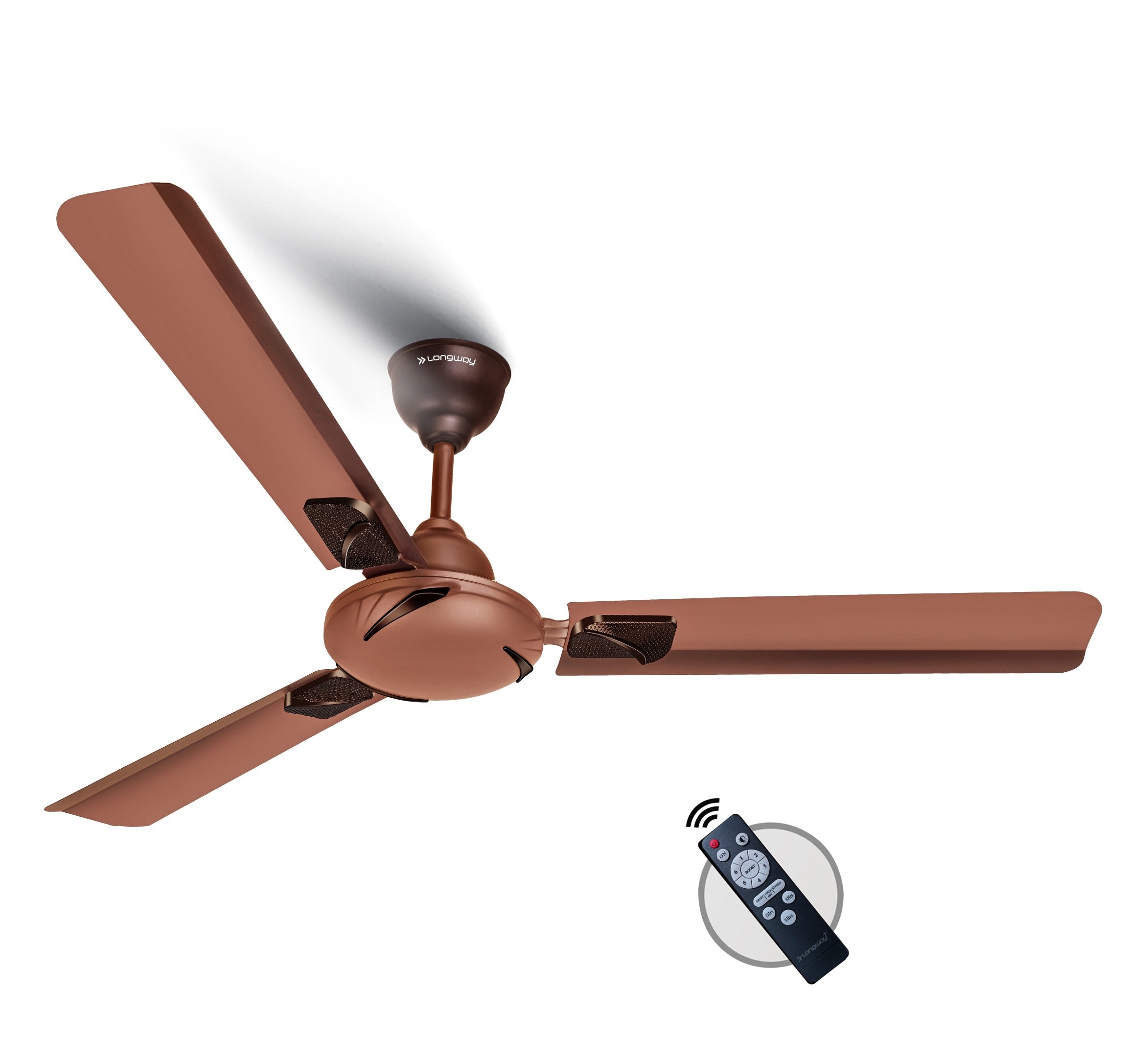 Longway Creta P1 1200 mm/48 inch Remote Controlled 3 Blade Anti-Dust Decorative Star Rated Ceiling Fan
