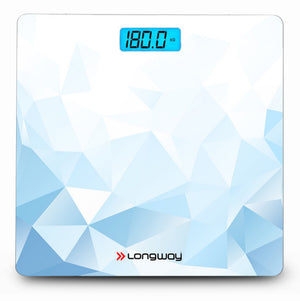 Longway Weight Machine for Home | Digital Bathroom Scale for Human Body Weight Measurement | Extra Thick Tempered Glass with LCD Display (36 Months Warranty | Max Weight 180Kgs | Sapphire)