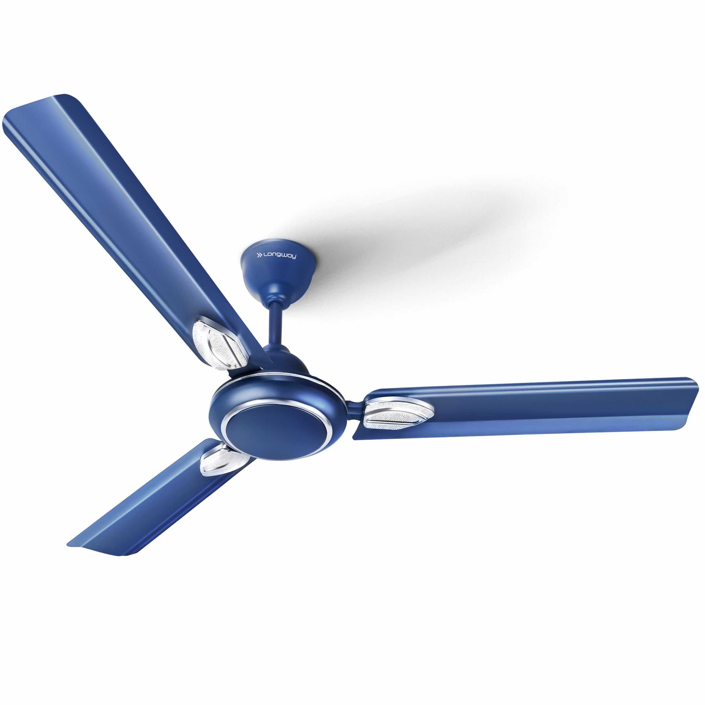 Longway Kiger P1 1200 mm/48 inch Ultra High Speed 3 Blade Anti-Dust Decorative Star Rated Ceiling Fan (Silver Blue)