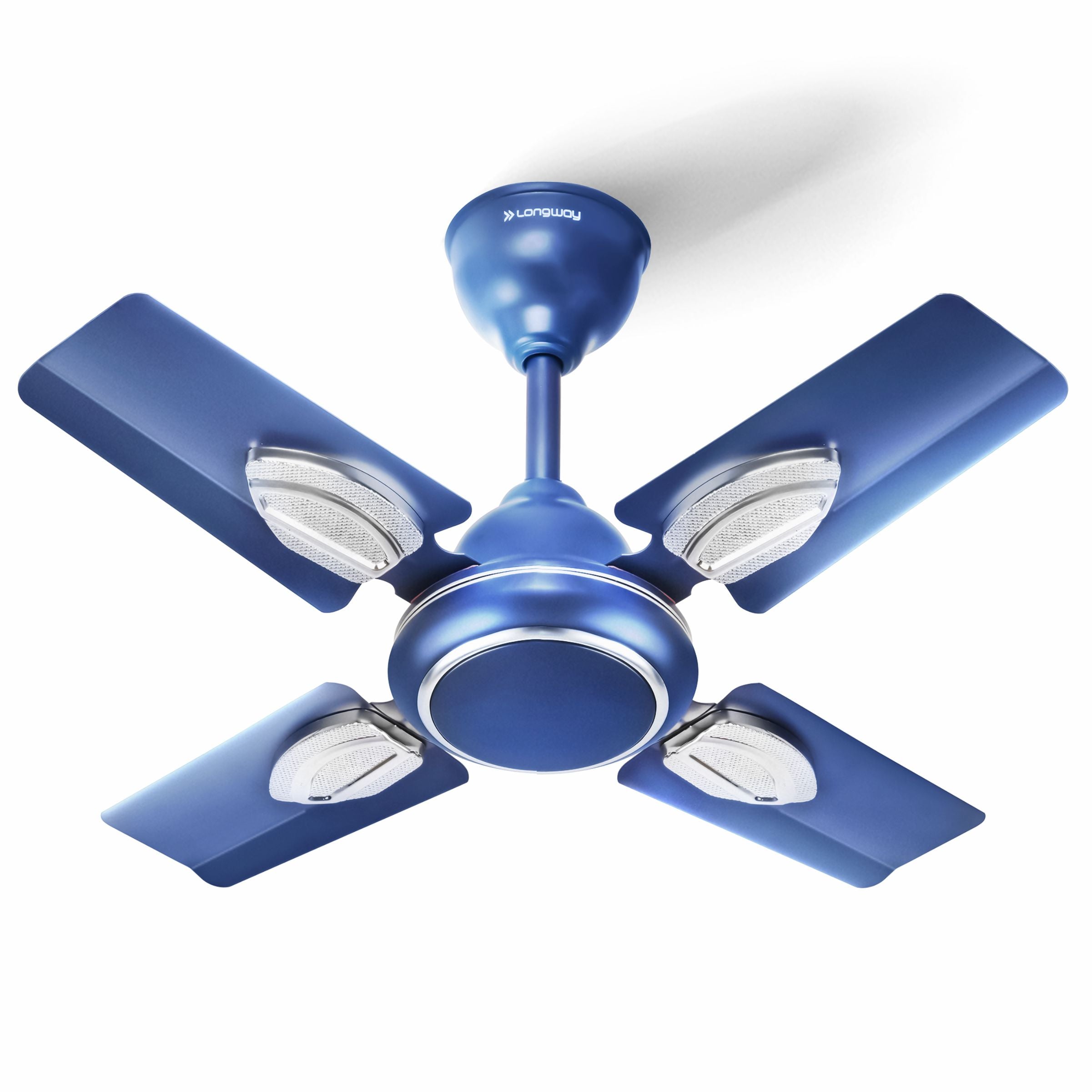 Longway Kiger P1 600 mm/24 inch Ultra High Speed 4 Blade Anti-Dust Decorative Star Rated Ceiling Fan (Silver Blue, Pack of 1)