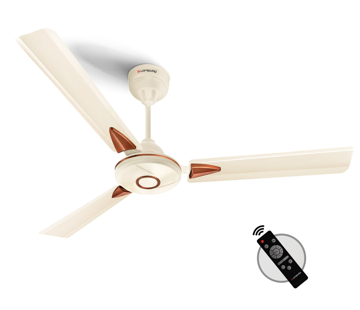 Longway Aero 1200 mm BLDC Ceiling Fan with Remote Control | BEE 5 Star Rated Energy Efficient | Ultra High Speed 3 Blade Anti-Dust Decorative Ceiling Fan