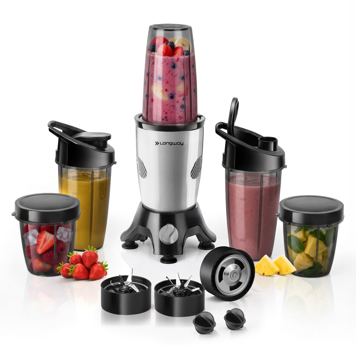 Longway Blixa Nutri Blender 600 W Bullet Mixer Grinder & Smoothie Maker with Stainless Steel Blades & ABS Plastic Body | 22000 RPM | 3 Years Warranty