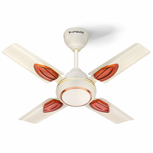 Longway Kiger P1 600 mm/24 inch Ultra High Speed 3 Blade Anti-Dust Decorative Star Rated Ceiling Fan (Ivory, Pack of 1)