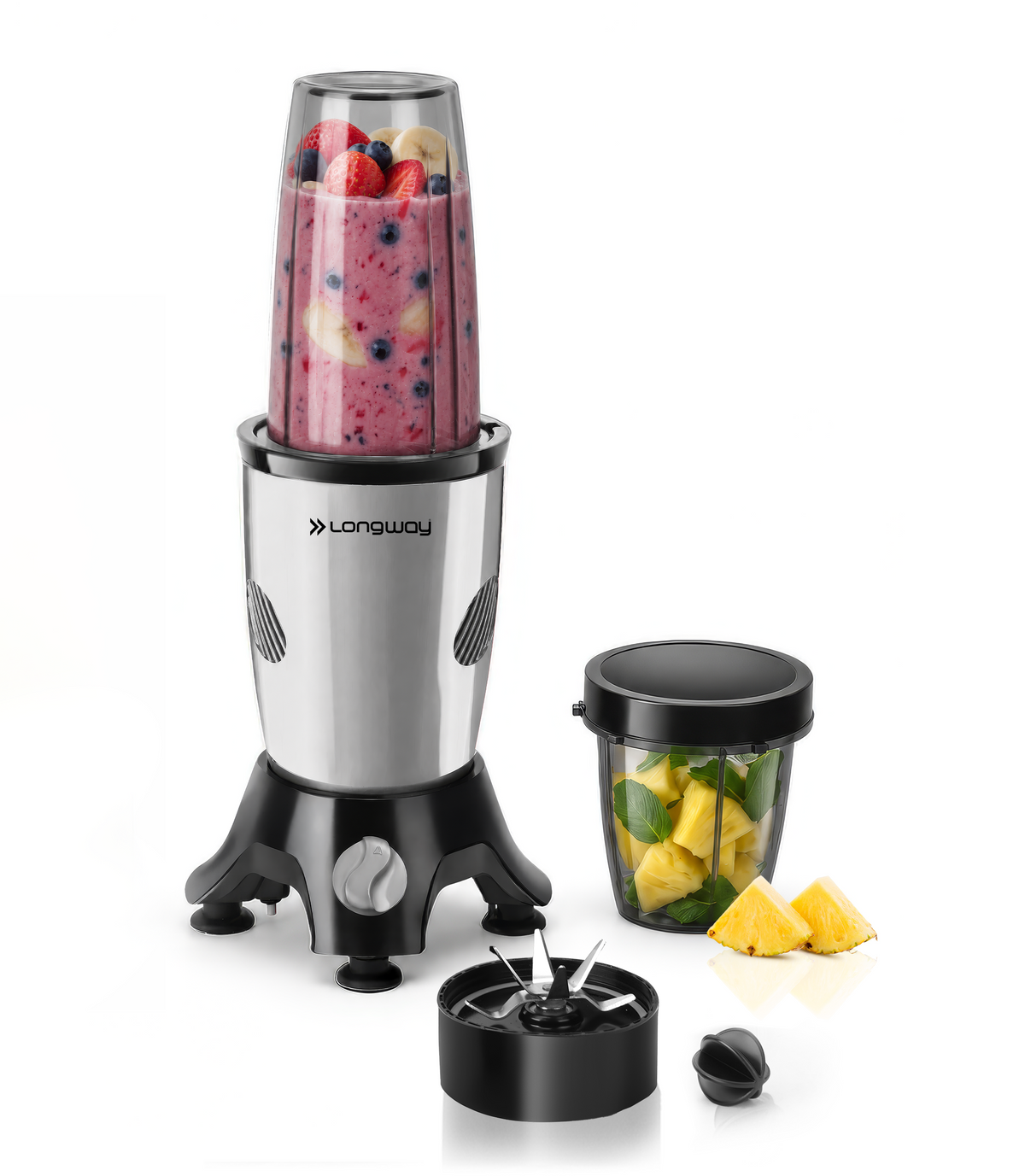 Longway Blixa Nutri Blender 600 W Bullet Mixer Grinder & Smoothie Maker with Stainless Steel Blades & ABS Plastic Body | 22000 RPM | 3 Years Warranty