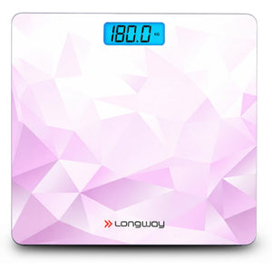 Longway Weight Machine for Home | Digital Bathroom Scale for Human Body Weight Measurement | Extra Thick Tempered Glass with LCD Display (36 Months Warranty | Max Weight 180Kgs | Sapphire)