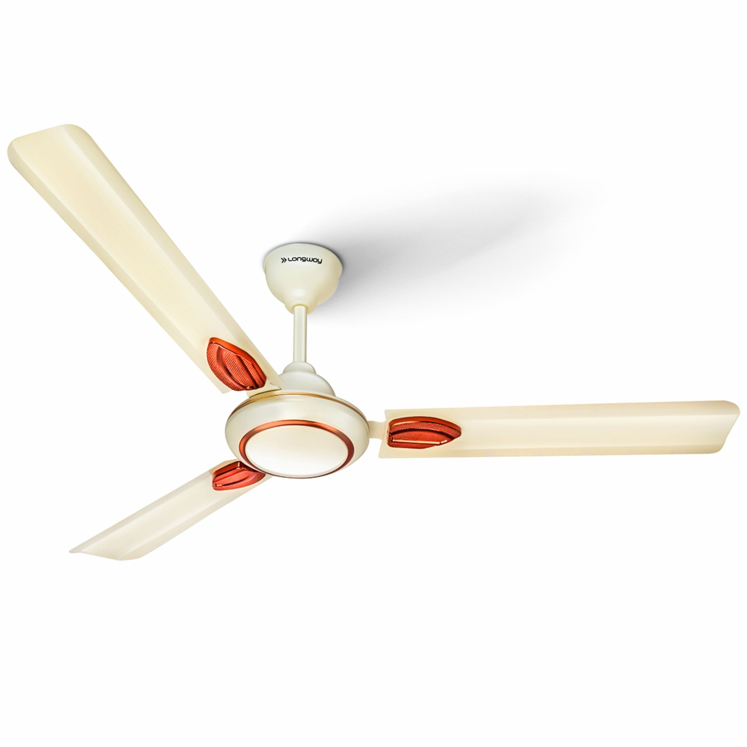 Longway Kiger P1 1200 mm/48 inch Ultra High Speed 3 Blade Anti-Dust Decorative Star Rated Ceiling Fan (Ivory)