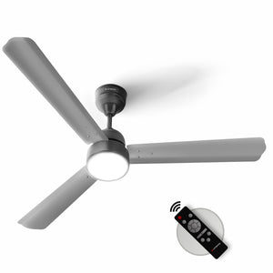 Longway Luminair 1200 mm BLDC Ceiling Fan with Remote Control | BEE 5 Star Rated Energy Efficient | Ultra High Speed 3 Blade Anti-Dust Decorative Ceiling Fan | 5 Years Warranty (Gray, Pack of 1)