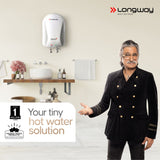 Longway Storm 3 ltr Automatic Instant Water Heater with Multiple Safety System & Rust-Proof ABS Body (Off-White, 3 Ltr)