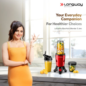Longway Blixa Nutri Blender 600 W Bullet Mixer Grinder & Smoothie Maker with Stainless Steel Blades & ABS Plastic Body | 22000 RPM | 3 Years Warranty