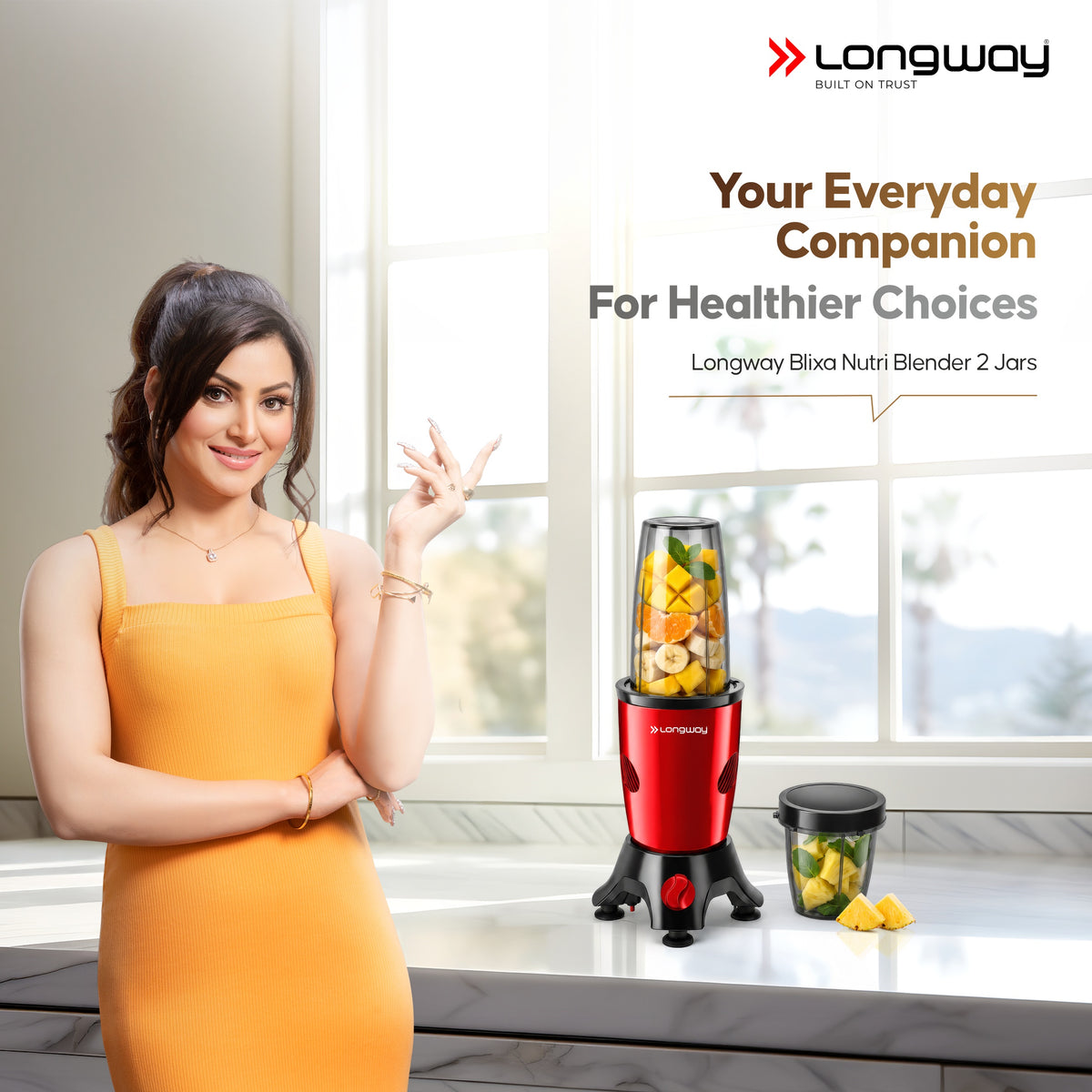 Longway Blixa Nutri Blender 600 W Bullet Mixer Grinder & Smoothie Maker with Stainless Steel Blades & ABS Plastic Body | 22000 RPM | 3 Years Warranty