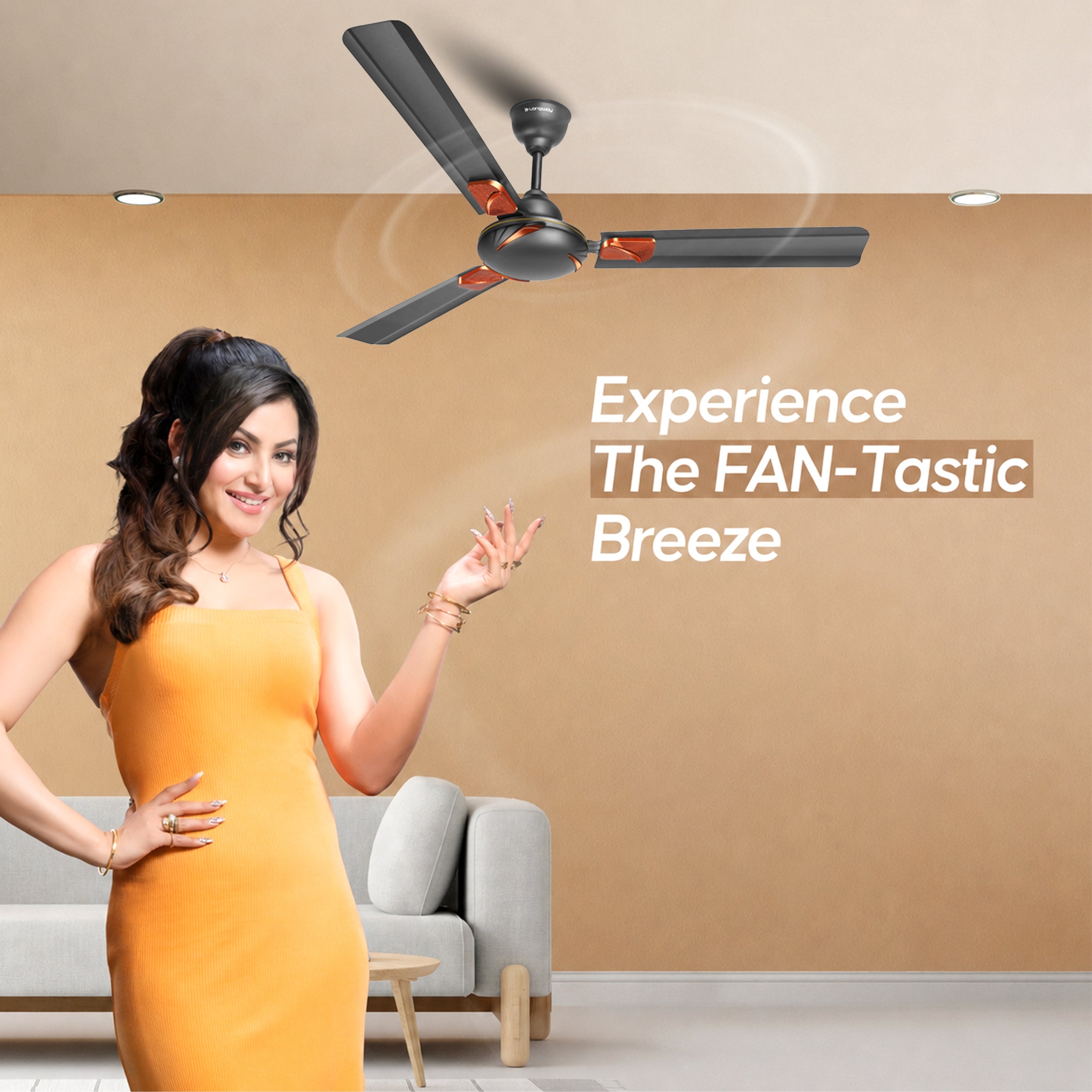 Longway Creta P1 1200 mm/48 inch Ultra High Speed 3 Blade Anti-Dust Decorative Star Rated Ceiling Fan