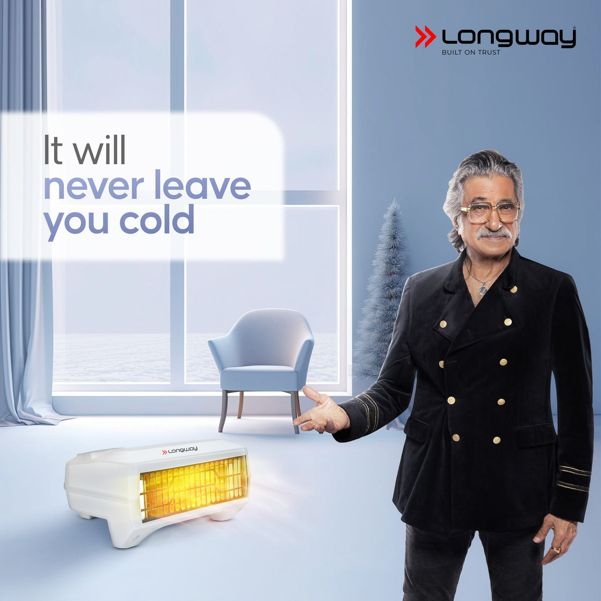 Longway Thermora 2000/1000 W Fan Room Heater with ISI Approved | 1 Year Warranty (White)