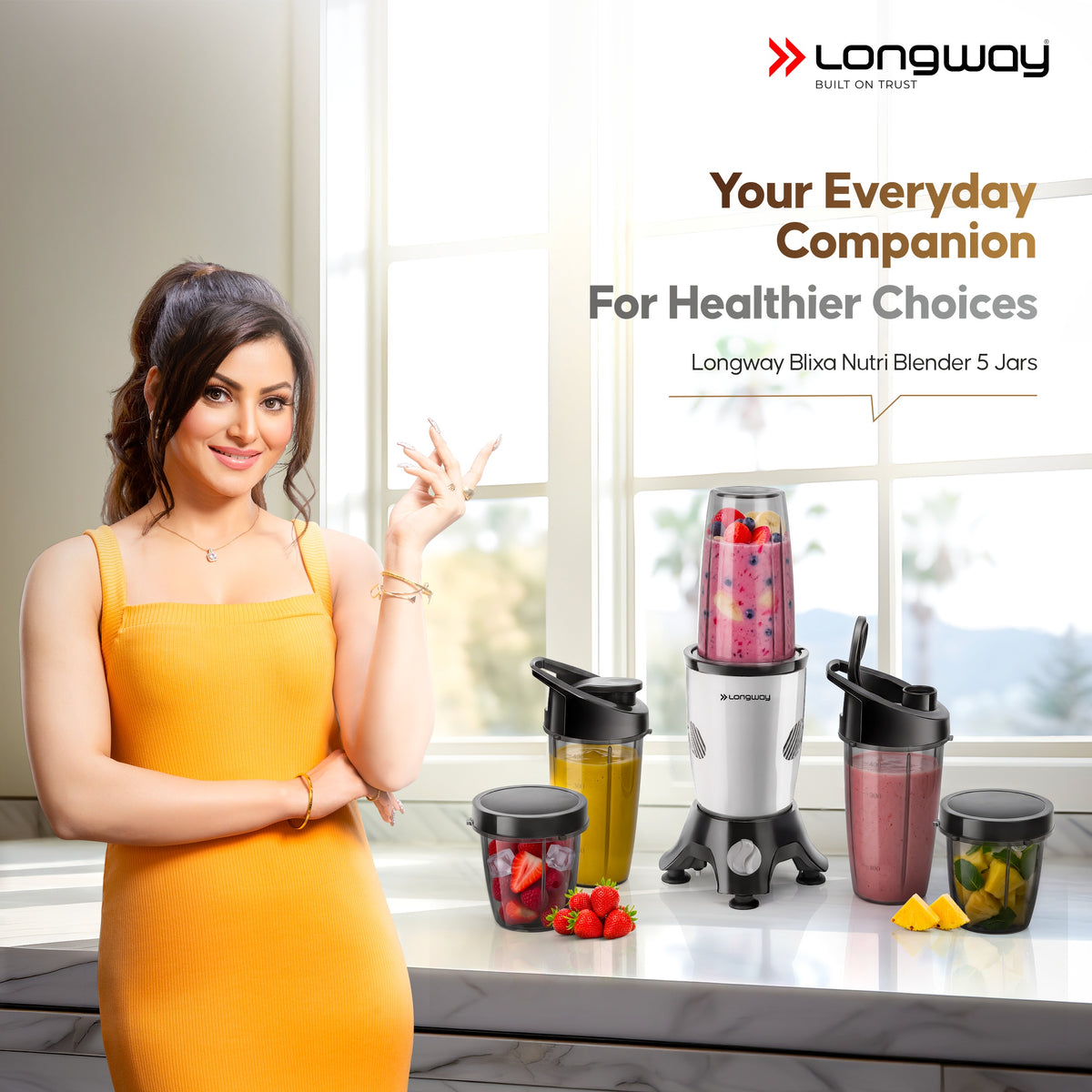 Longway Blixa Nutri Blender 600 W Bullet Mixer Grinder & Smoothie Maker with Stainless Steel Blades & ABS Plastic Body | 22000 RPM | 3 Years Warranty