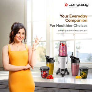 Longway Blixa Nutri Blender 600 W Bullet Mixer Grinder & Smoothie Maker with Stainless Steel Blades & ABS Plastic Body | 22000 RPM | 3 Years Warranty