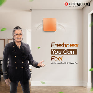 Longway FreshX 6 Inch 150 mm Energy Efficient Exhaust Fan | High Speed Powerful Motor | Noiseless Operation & Easy to Clean | Rust Proof |Suitable for Bathroom, Kitchen, Office | 2 Years Warranty