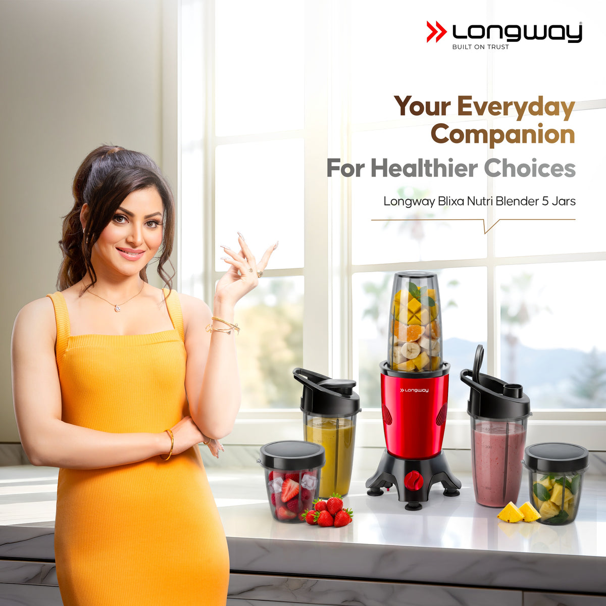 Longway Blixa Nutri Blender 600 W Bullet Mixer Grinder & Smoothie Maker with Stainless Steel Blades & ABS Plastic Body | 22000 RPM | 3 Years Warranty