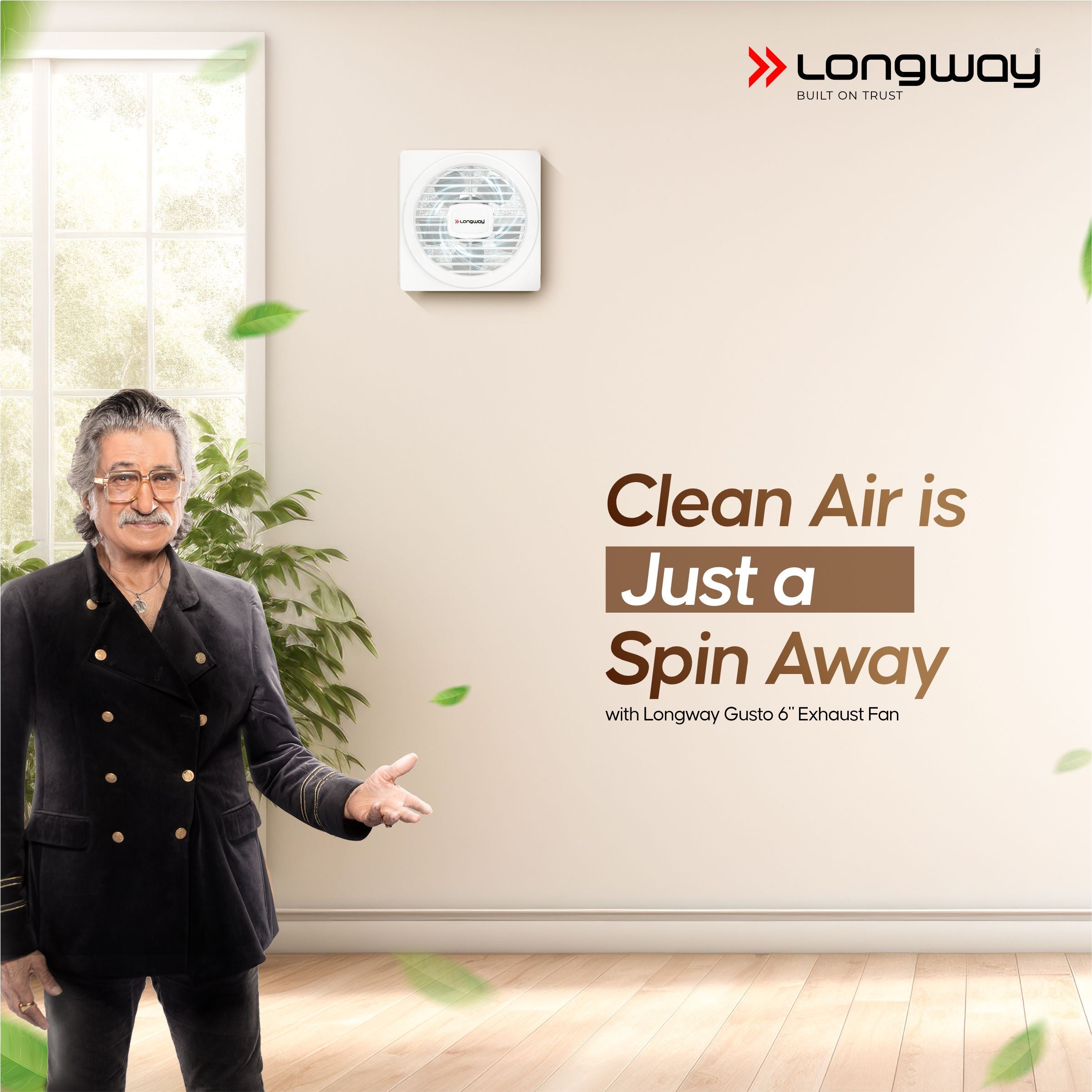 Longway Gusto 6 Inch 150 mm Energy Efficient Exhaust Fan | High Speed Powerful Motor | Noiseless Operation & Easy to Clean | Suitable for Bathroom, Kitchen, Office | 2 Years Warranty