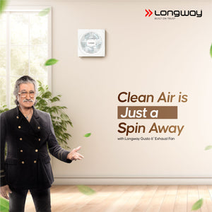 Longway Gusto 6 Inch 150 mm Energy Efficient Exhaust Fan | High Speed Powerful Motor | Noiseless Operation & Easy to Clean | Suitable for Bathroom, Kitchen, Office | 2 Years Warranty