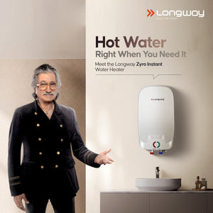 Longway Zyro 5.5 Ltr 5 Star Rated Instant Water Heater for Home with Advanced Multi-Layered Safety System & Anti-Rust Coating |Suitable for Kitchen & Bathroom | 5 Year Warranty on Tank (5.5 Ltr)