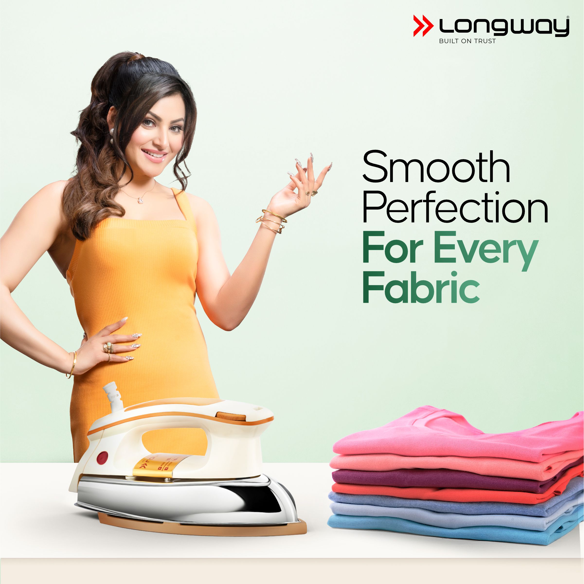 Longway Plancha Heavy Weight Non-Stick Teflon Coated Dry Iron, Electric Iron for Clothes | 2 Years Warranty| (1200 Watt)