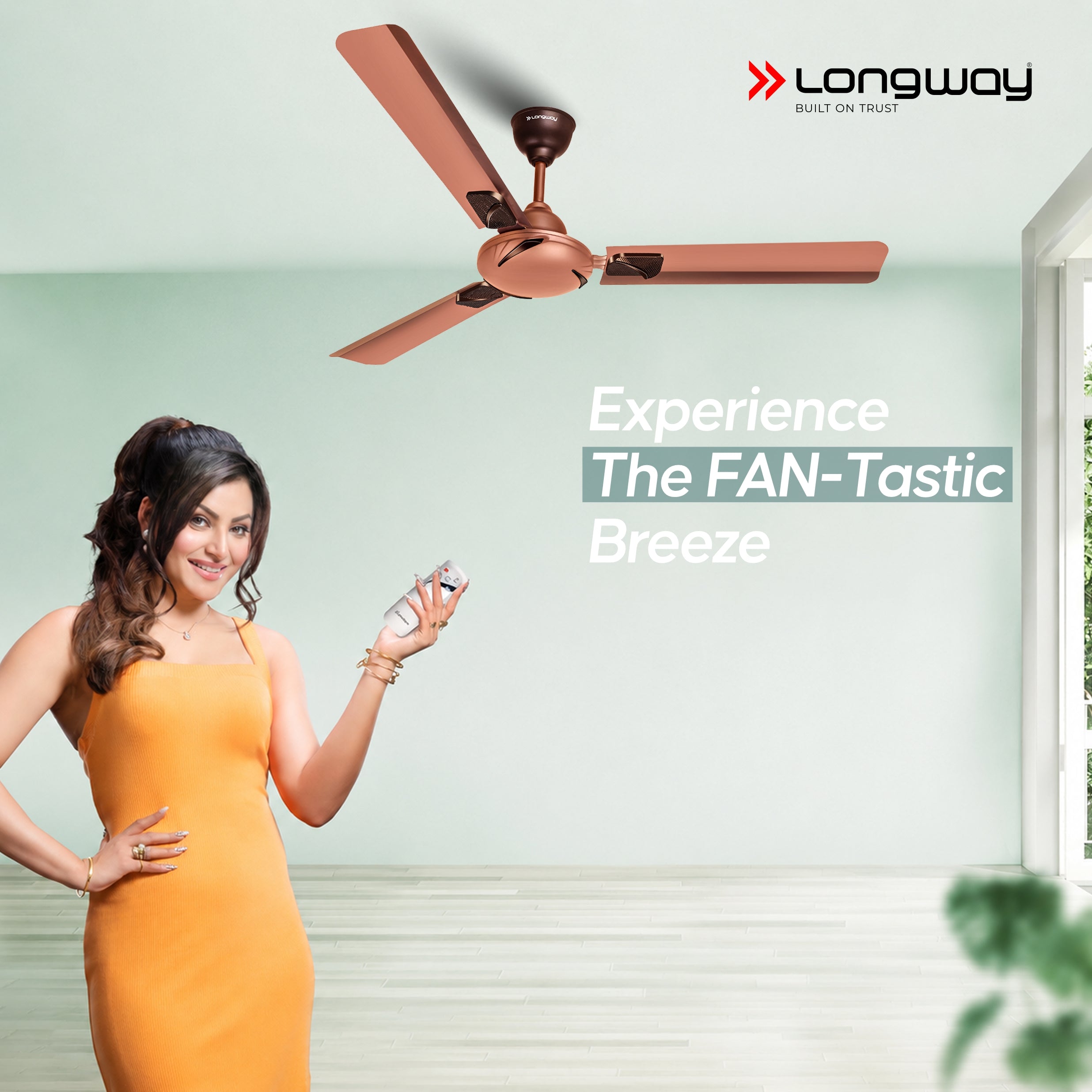Longway Creta P1 1200 mm/48 inch Remote Controlled 3 Blade Anti-Dust Decorative Star Rated Ceiling Fan