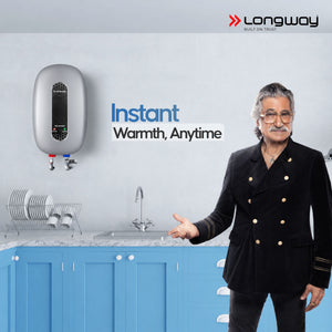 Longway Hotspring 3 ltr Automatic Instant Water Heater with Multiple Safety System & Rust-Proof ABS Body, 3 Ltr