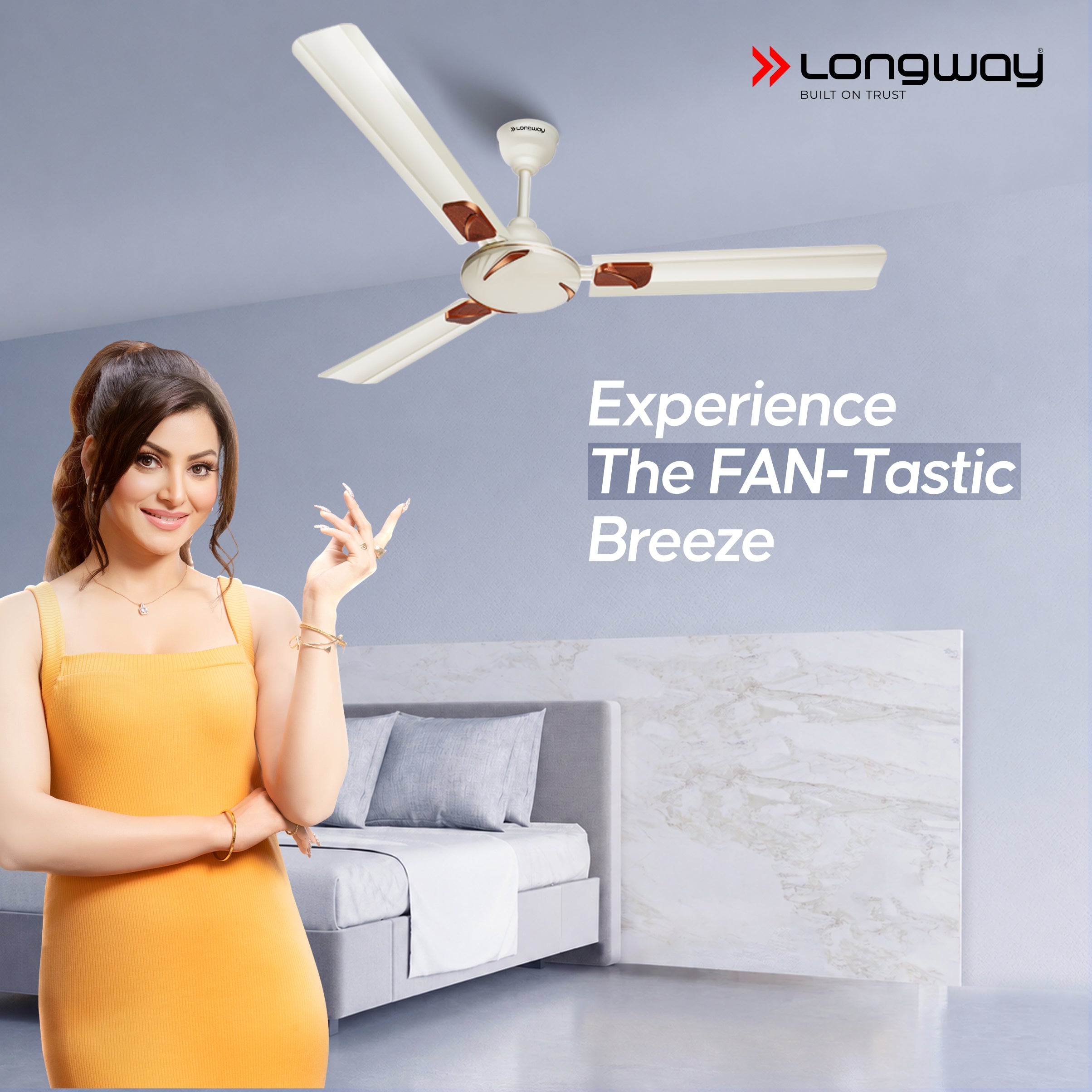 Longway Creta P1 1200 mm/48 inch Ultra High Speed 3 Blade Anti-Dust Decorative Star Rated Ceiling Fan