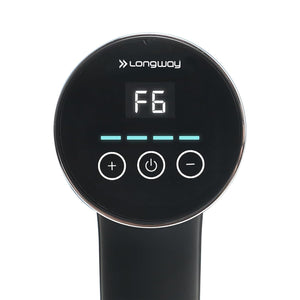 Longway Revive Portable Percussion Gun Massager with 4 Massage Heads & 6 Adjustable Speeds for Full Body Pain Relief, Lightweight & Compact Muscle Relaxer for Neck, Shoulder, Back & Legs | 1 Year Warranty
