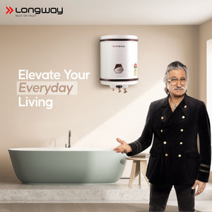 Longway Hotplus 25 Ltr 5 Star Rated Automatic Storage Water Heater for Home, Water Geyser, Water Heater, Electric Geyser with Multiple Safety System & Anti-Rust Coating | 5 Year Warranty |25 Ltr