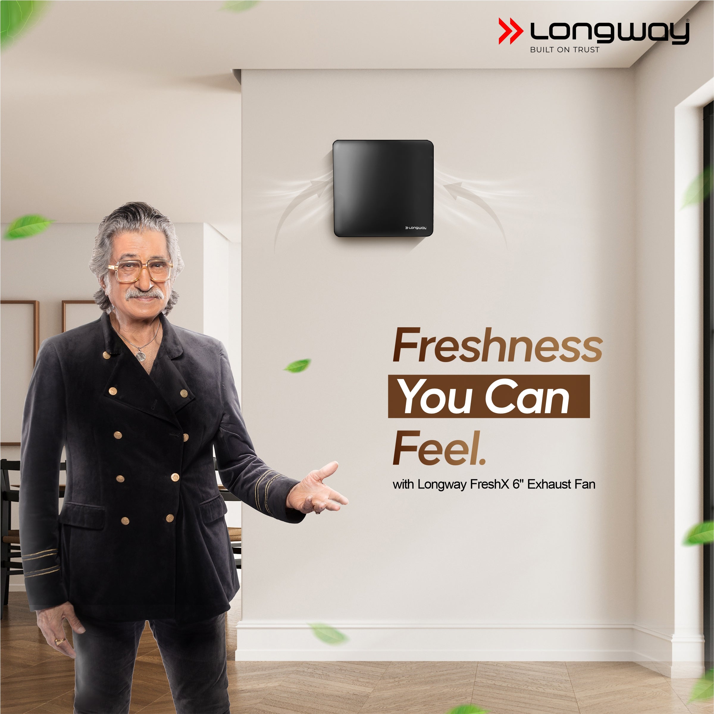 Longway FreshX 6 Inch 150 mm Energy Efficient Exhaust Fan | High Speed Powerful Motor | Noiseless Operation & Easy to Clean | Rust Proof |Suitable for Bathroom, Kitchen, Office | 2 Years Warranty