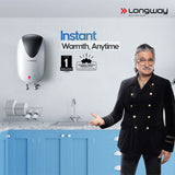 Longway Hotspring 3 ltr Automatic Instant Water Heater with Multiple Safety System & Rust-Proof ABS Body (Gray, 3 Ltr)