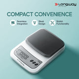 Longway LWKWS01 Multipurpose Portable Digital Kitchen Weighing Scale |Weight Machine With Back Light LCD Display |2 Year Warranty (10 kg, Gray)