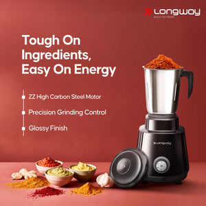 Longway Super Pro 700 - 750 Watt Juicer Mixer Grinder for Grinding, Mixing, Juicing with Powerful Motor with 2 Years Warranty