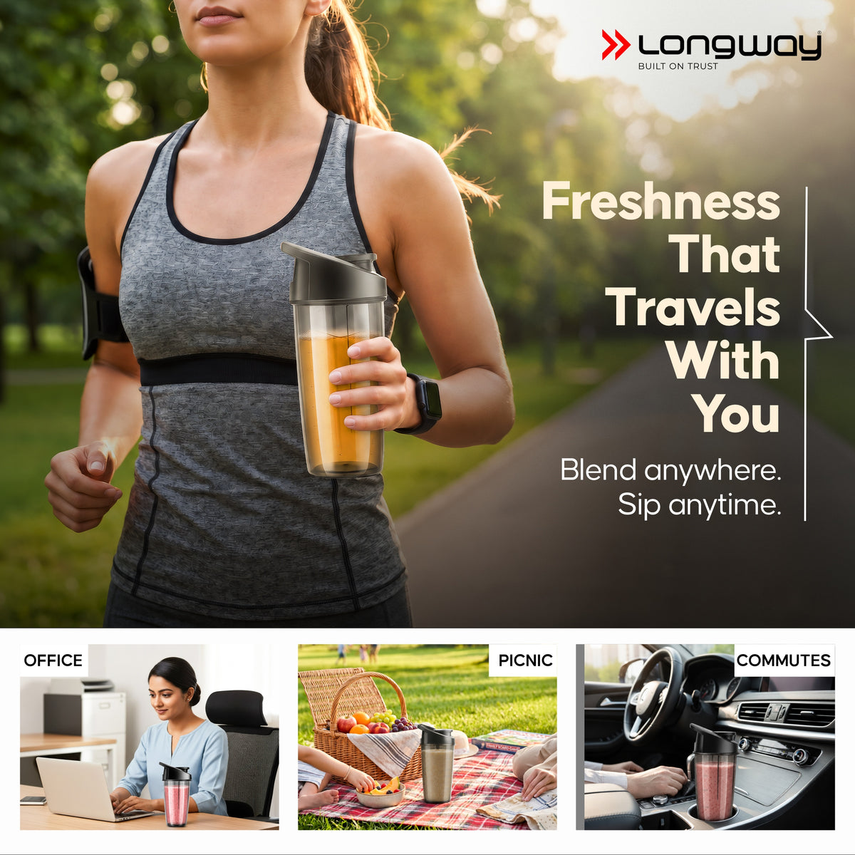 Longway Blixa Nutri Blender 600 W Bullet Mixer Grinder & Smoothie Maker with Stainless Steel Blades & ABS Plastic Body | 22000 RPM | 3 Years Warranty