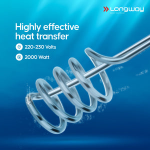 Longway LWIR01 1500/2000 Watt Immersion Rod, Water Heater with Waterproof & Shockproof Protection ISI Certified | 2 Years Warranty