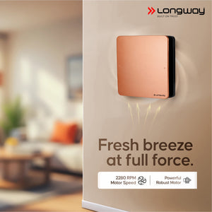 Longway FreshX 6 Inch 150 mm Energy Efficient Exhaust Fan | High Speed Powerful Motor | Noiseless Operation & Easy to Clean | Rust Proof |Suitable for Bathroom, Kitchen, Office | 2 Years Warranty
