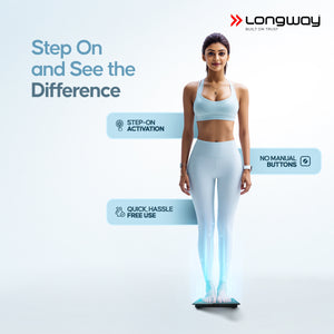 Longway Weight Machine for Home | Digital Bathroom Scale for Human Body Weight Measurement | Extra Thick Tempered Glass with LCD Display (36 Months Warranty | Max Weight 180Kgs | Aura)