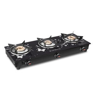 Longway Astra Glass Top, Auto Ignition Glass Gas Stove (Black, ISI Certified, 2 Years Warranty)