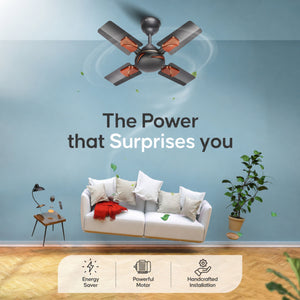 Longway Creta P1 600 mm/24 inch Ultra High Speed 4 Blade Anti-Dust Decorative Star Rated Ceiling Fan