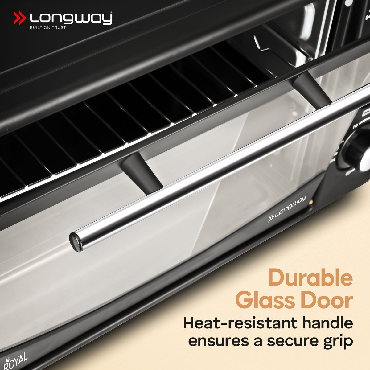 Longway Royal OTG 12 Ltr Oven Toaster Griller with Heating Modes | Temperature Timer Control for Baking Pizza, Cake, Grilling Chicken & Toasting Bread| (1000 W)