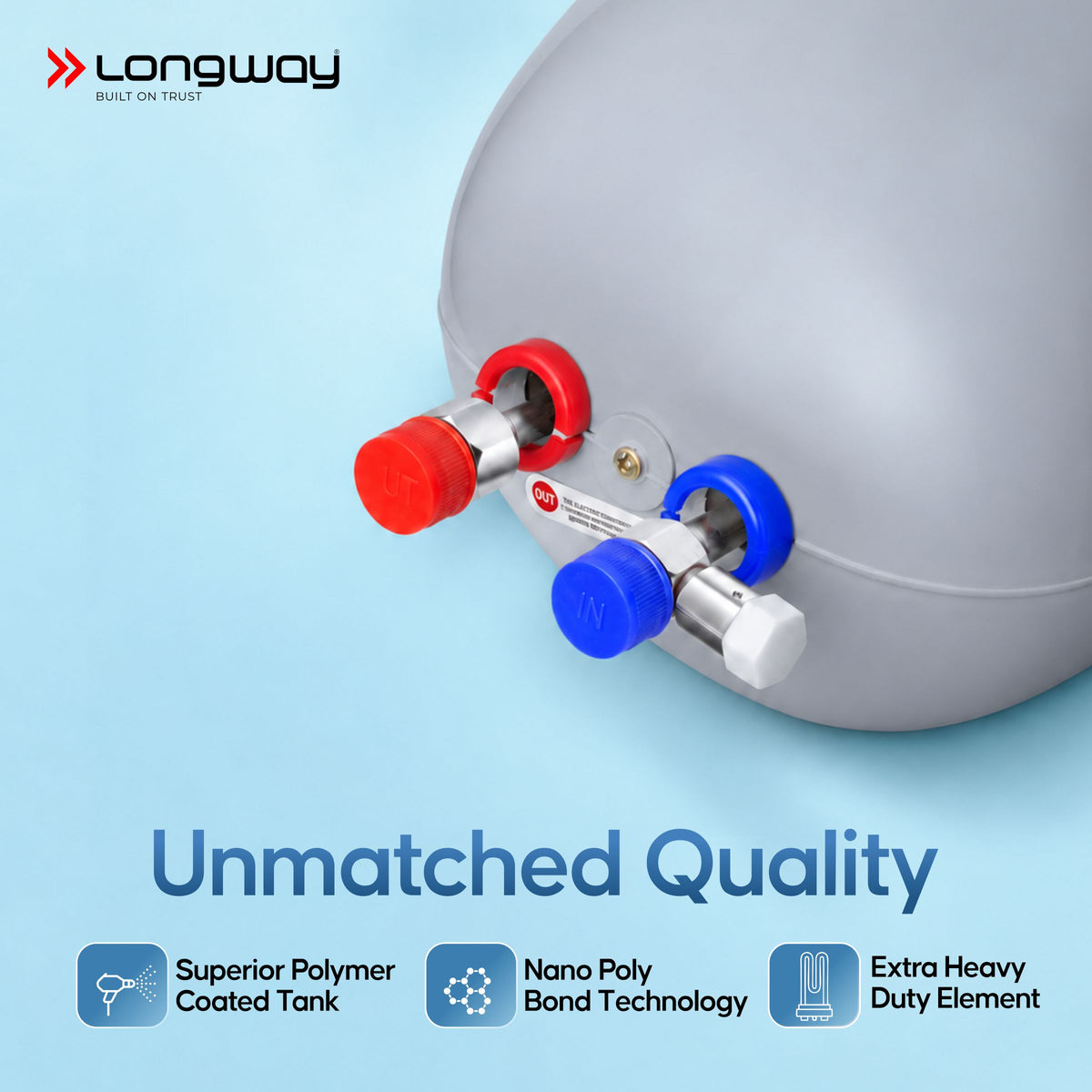 Longway Hotspring 3 ltr Automatic Instant Water Heater with Multiple Safety System & Rust-Proof ABS Body, 3 Ltr
