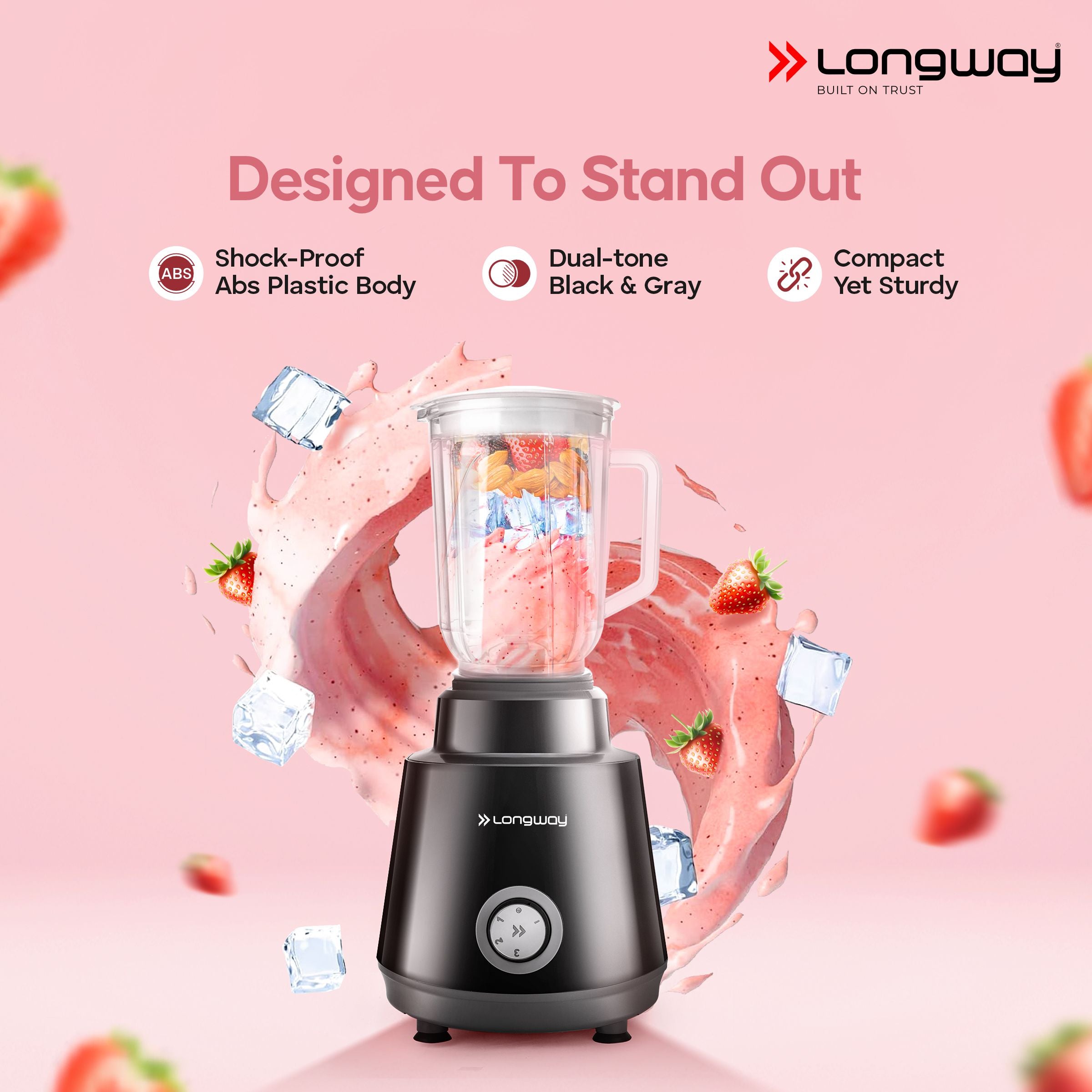Longway Super Pro 700 - 750 Watt Juicer Mixer Grinder for Grinding, Mixing, Juicing with Powerful Motor with 2 Years Warranty