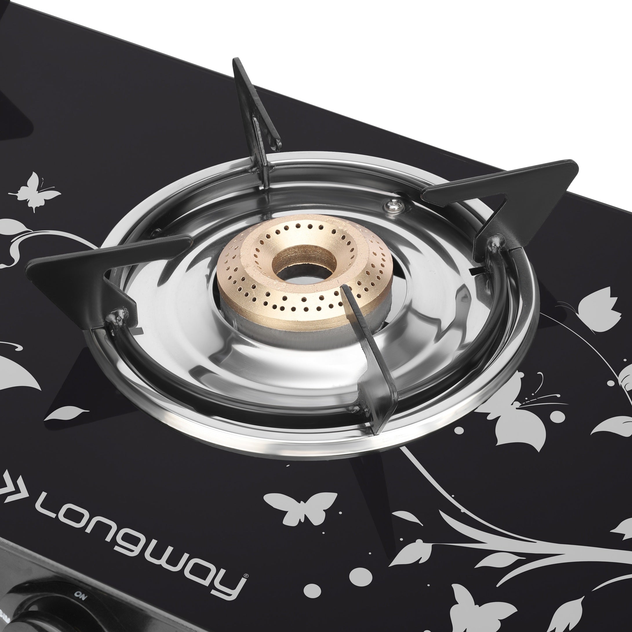 Longway Astra Glass Top, Manual Ignition Glass Gas Stove (Black, ISI Certified, 2 Years Warranty)