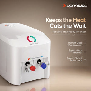 Longway Zyro 5.5 Ltr 5 Star Rated Instant Water Heater for Home with Advanced Multi-Layered Safety System & Anti-Rust Coating |Suitable for Kitchen & Bathroom | 5 Year Warranty on Tank (5.5 Ltr)