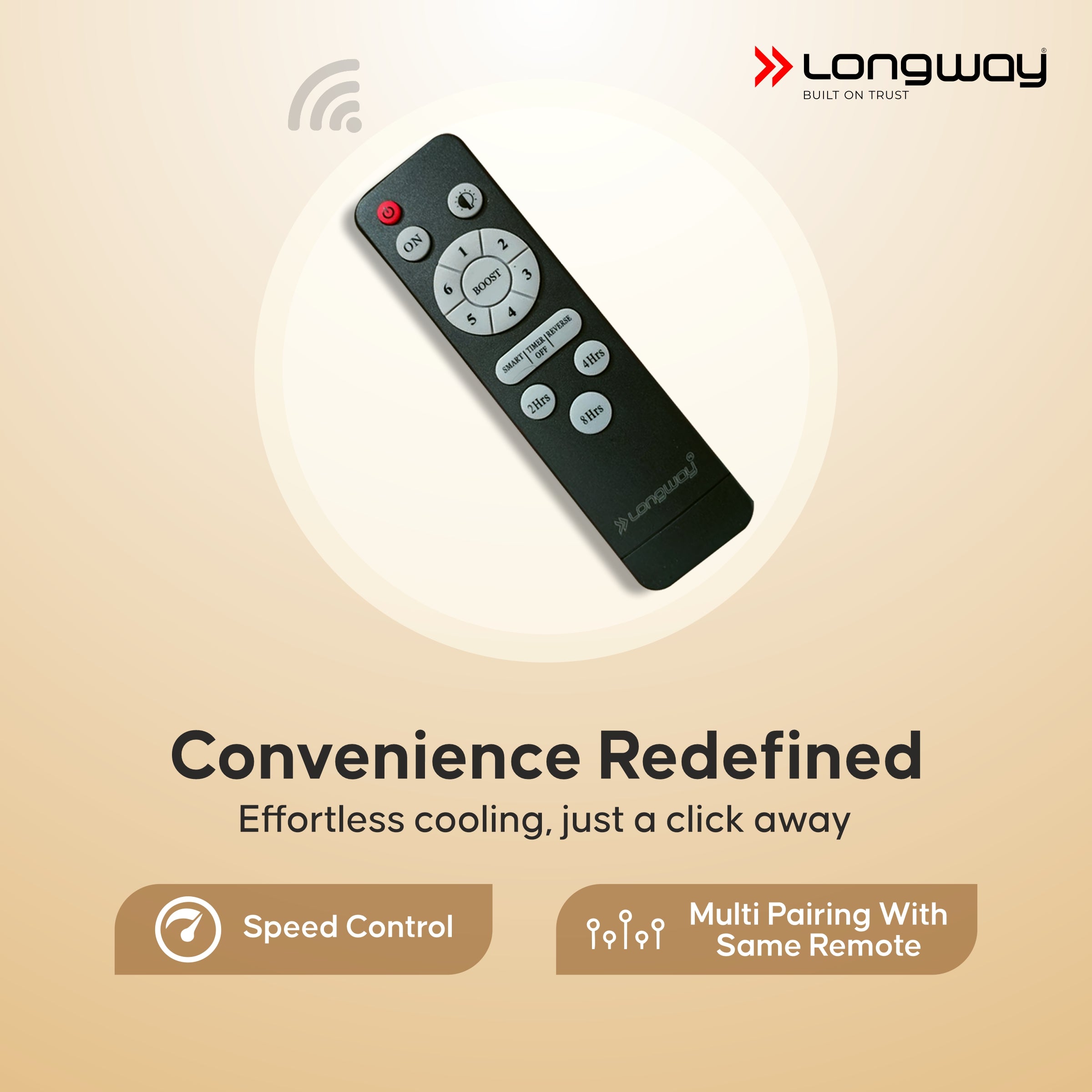 Longway Creta P1 600 mm/24 inch Ultra High Speed 4 Blade Anti-Dust Decorative Star Rated Remote Controlled Ceiling Fan