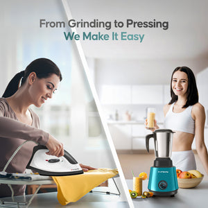 Longway Super Pro Juicer Mixer Grinder | Up to 500 - 750 Watt Max Output Powerful Motor | for Grinding, Mixing, Juicing | 2 Year Warranty