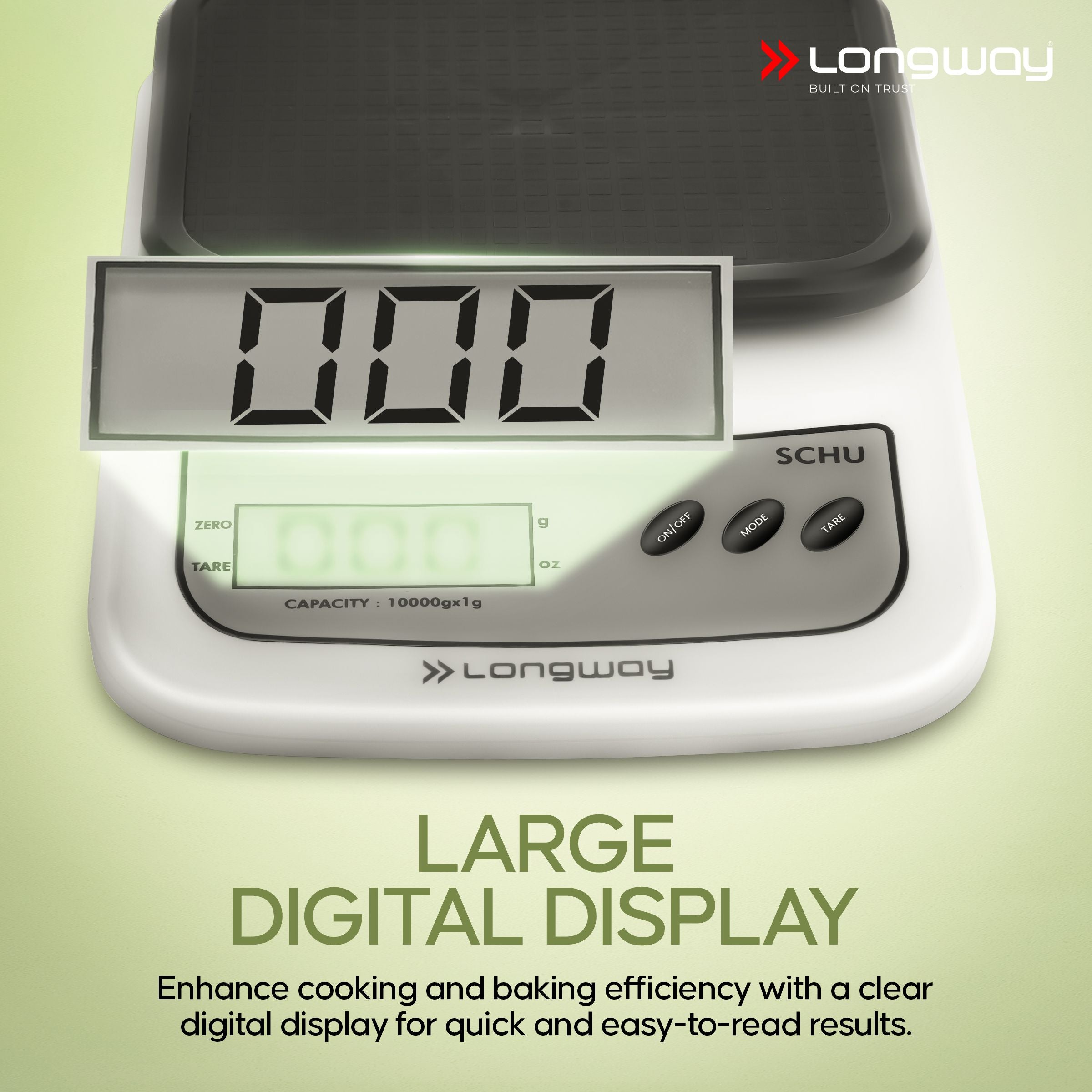 Longway LWKWS01 Multipurpose Portable Digital Kitchen Weighing Scale |Weight Machine With Back Light LCD Display |2 Year Warranty (10 kg, Gray)