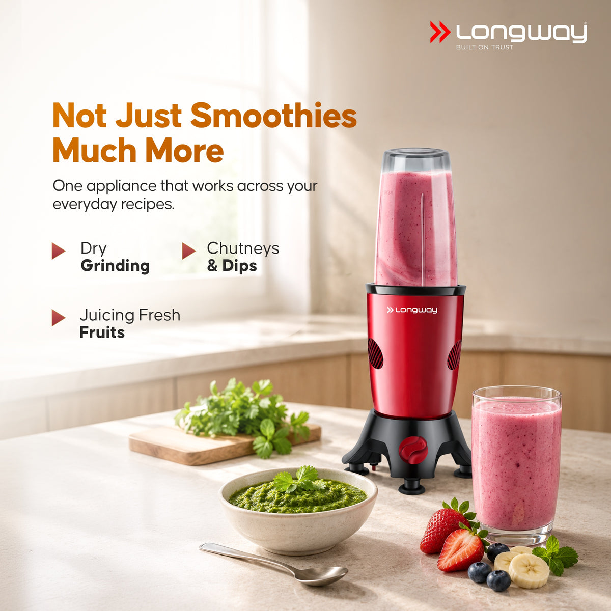 Longway Blixa Nutri Blender 600 W Bullet Mixer Grinder & Smoothie Maker with Stainless Steel Blades & ABS Plastic Body | 22000 RPM | 3 Years Warranty