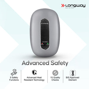 Longway Hotspring 3 ltr Automatic Instant Water Heater with Multiple Safety System & Rust-Proof ABS Body, 3 Ltr